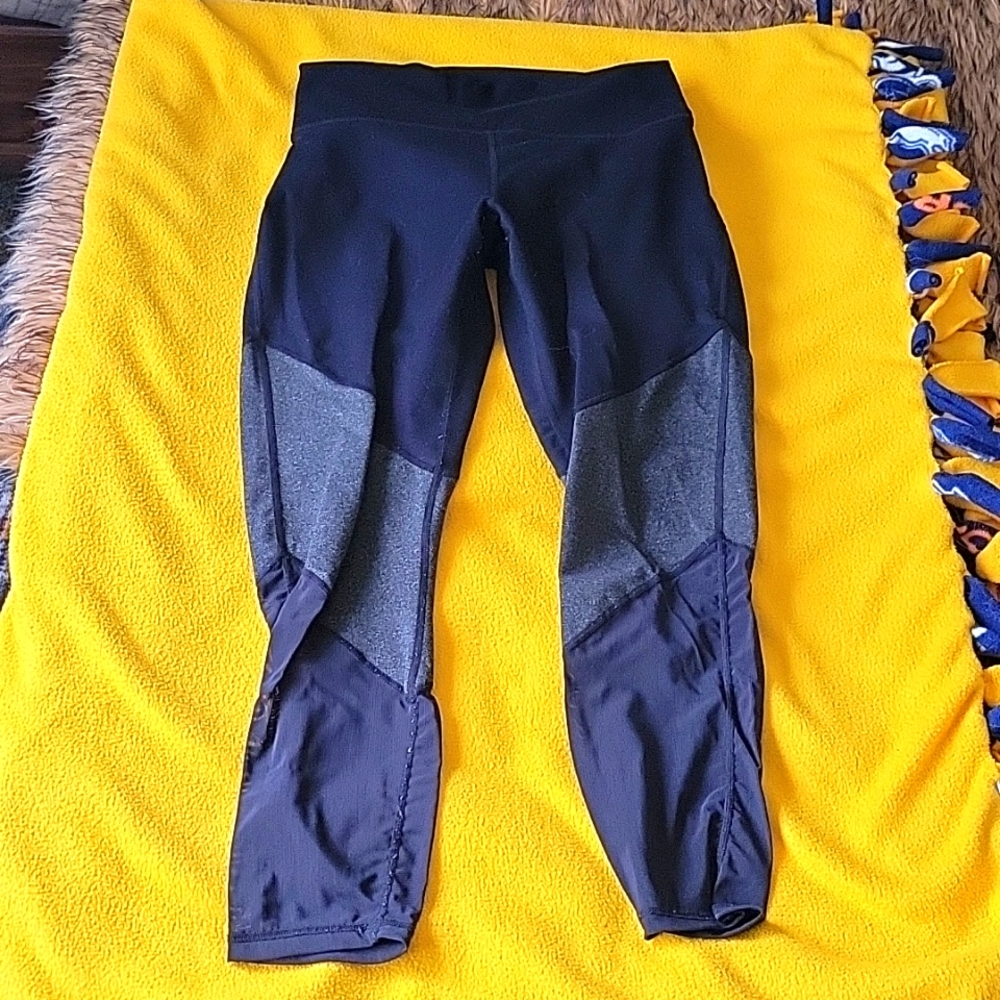 Fabletics Black & Gray Mesh Leggings